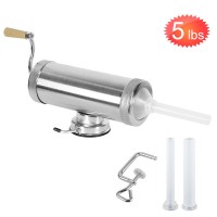 5 LBS Homemade Stainless Steel Sausage Maker With Suction Base & 3 Filling Nozzles