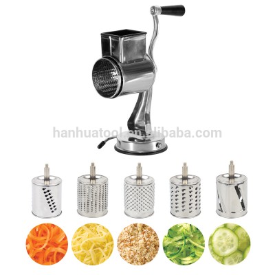 Stainless Steel Universal Mill Grater With Suction Cups And Five Drums Vegetable Cutter Slicer and Shredder