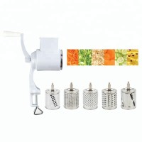 Rotary Grater Multi Vegetable Shredder and Fruit Slicer With 5 Drum Blades