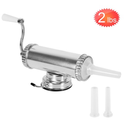 2 LBS Home Aluminum Sausage Maker With Suction Base & 3 Filling Nozzles