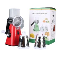 3 in 1 Food Grater for Hard & Soft Cheese, 3 Blades Drum Grater